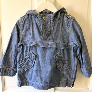 Baby Gap pullover hooded chambray/jean jacket  3T